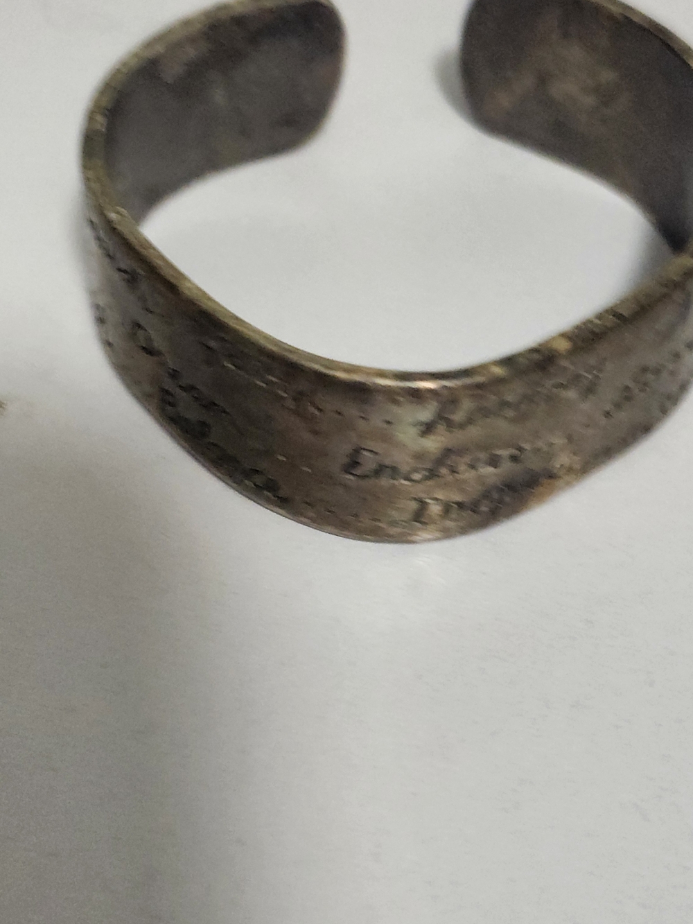 Vintage-Style Engraved Metal Cuff Bracelet in Aged Brass Tone